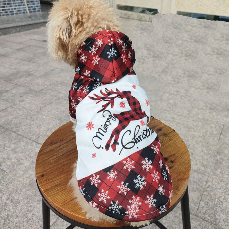 Elk Print Christmas Dog Hoddie