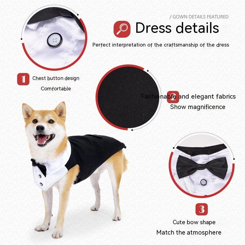 Wedding Attire : Dog Tuxedo with Bow Tie