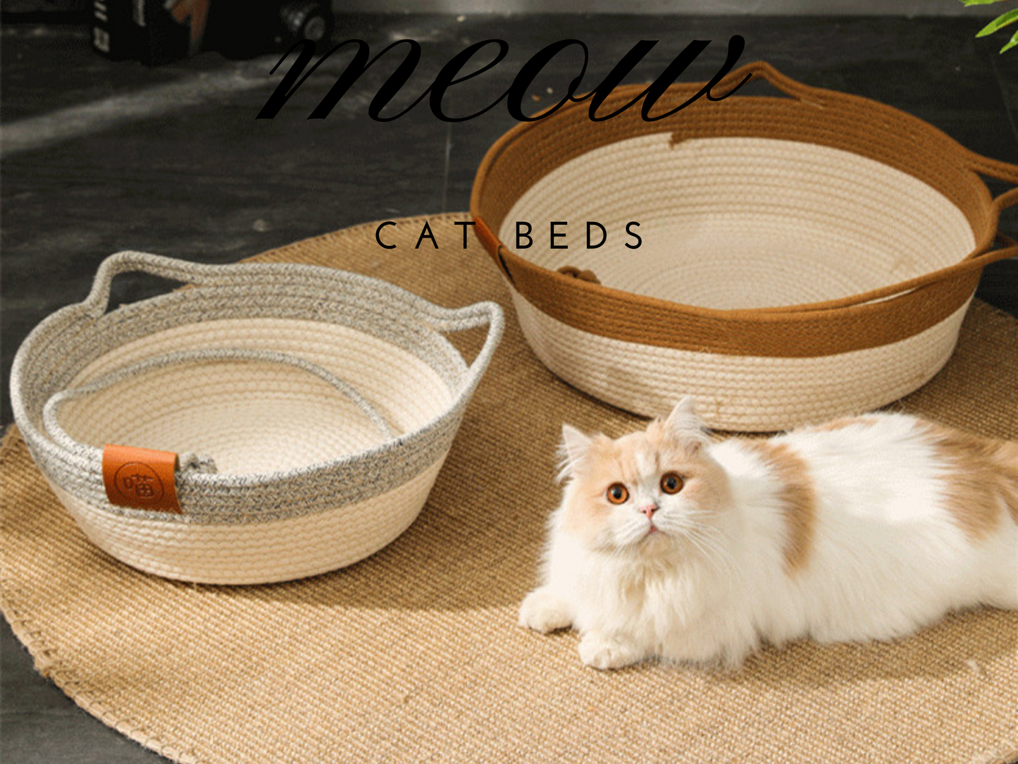 Cozy Cotton Rope Rattan Pet Nest - Cat Bed Furniture Premium Quality, Cat Accessories & Kitten Supplies