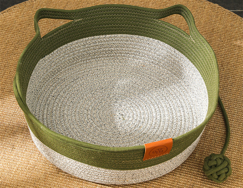Cozy Cotton Rope Rattan Pet Nest - Cat Bed Furniture Premium Quality, Cat Accessories & Kitten Supplies