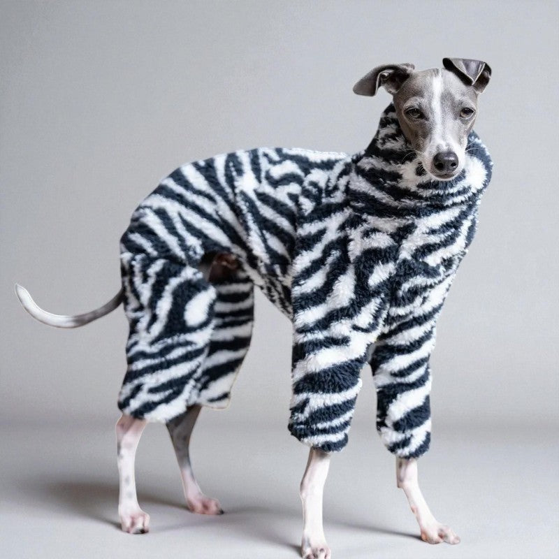 Zebra Print Fleece Onesie for Italian Greyhounds & Whippets