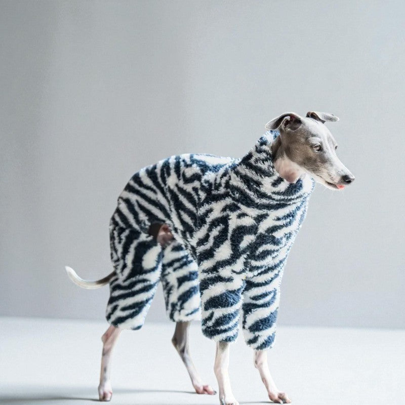 Zebra Print Fleece Onesie for Italian Greyhounds & Whippets