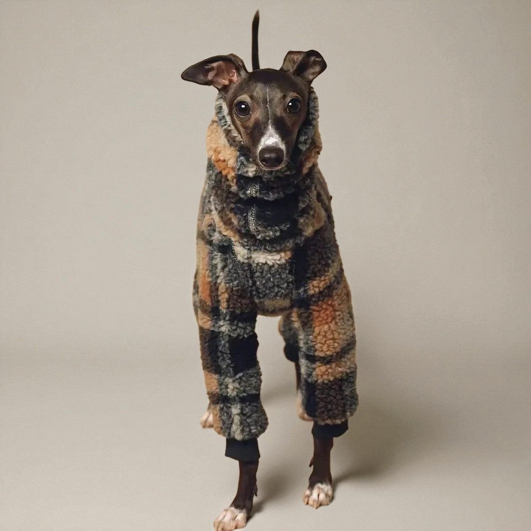 Teddy Sherpa Dog Jumper – Beige, Brown & Cream