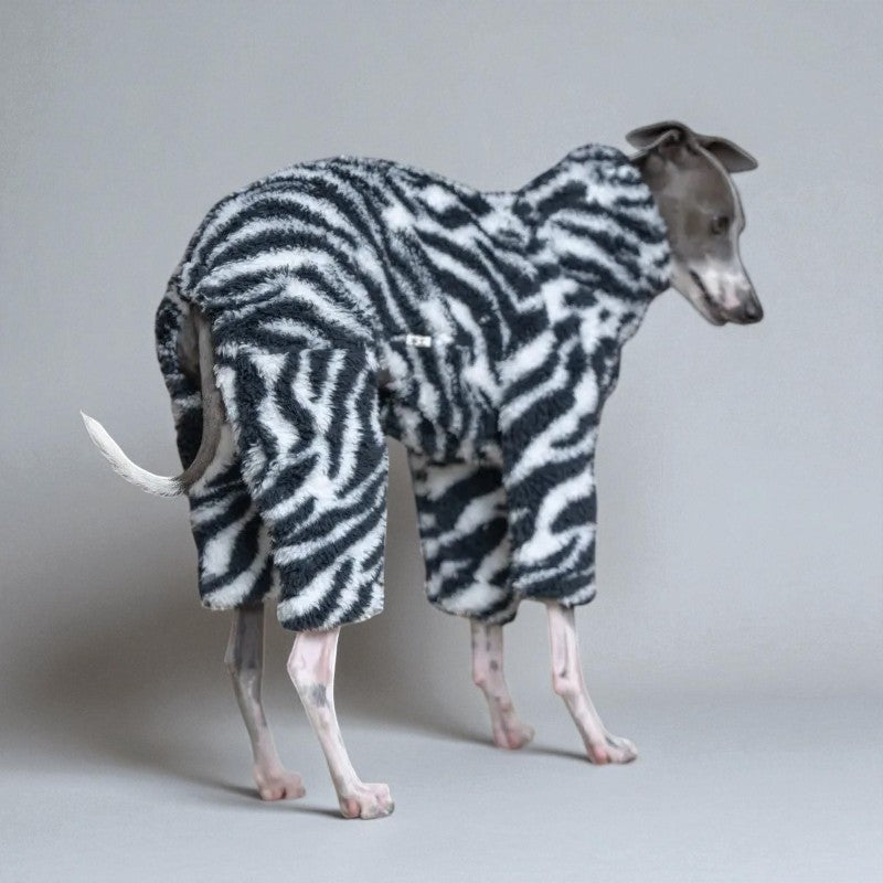 Zebra Print Fleece Onesie for Italian Greyhounds & Whippets