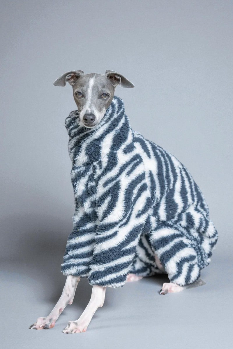 Zebra Print Fleece Onesie for Italian Greyhounds & Whippets
