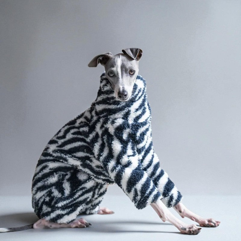 Zebra Print Fleece Onesie for Italian Greyhounds & Whippets
