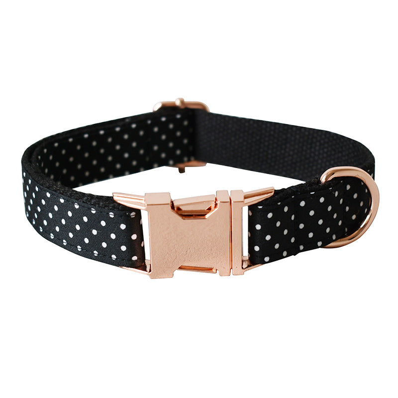 Black Polka Dot Collar Dog Leash Pet Neck Collar