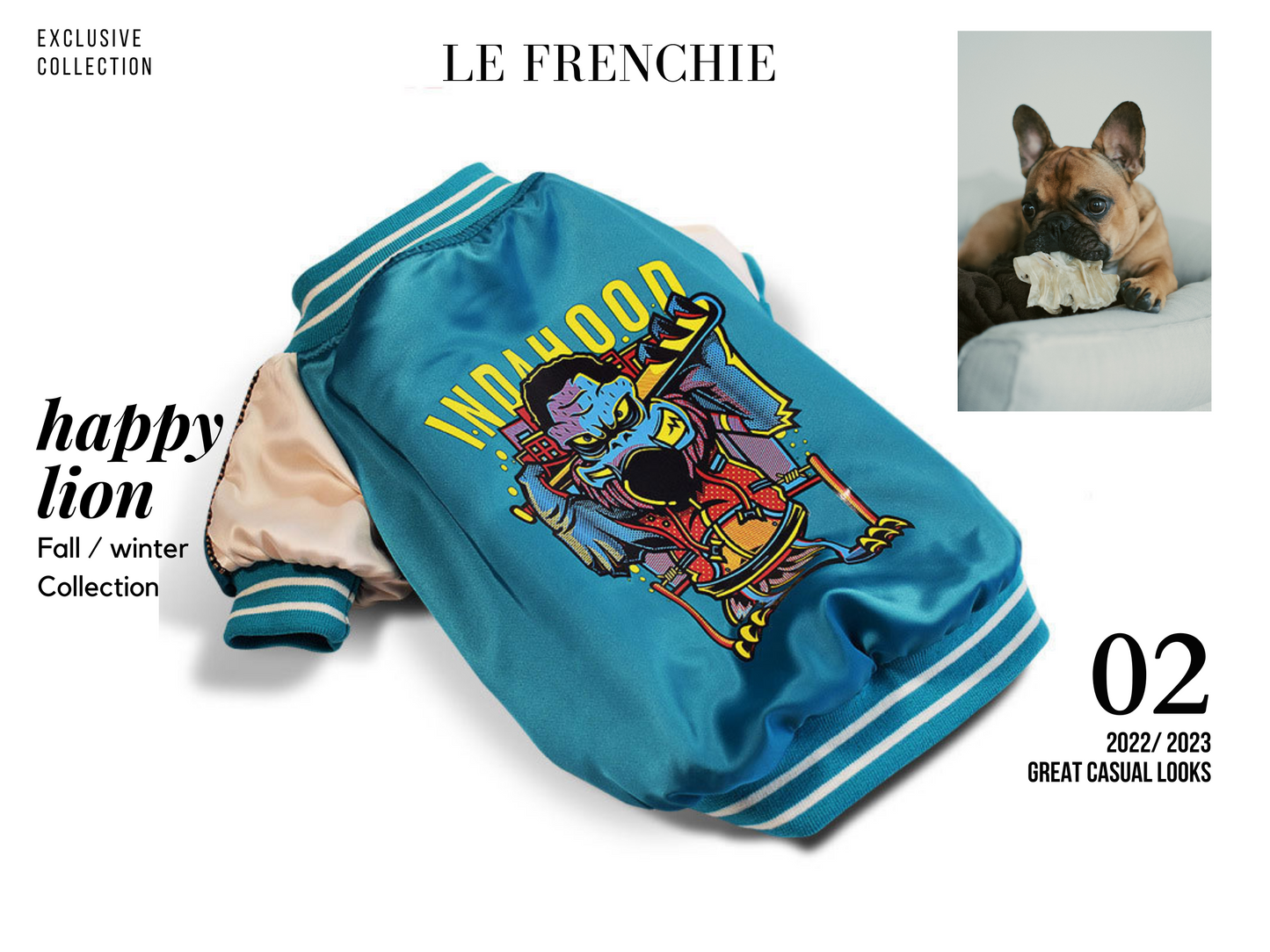 French Bulldog Varsity Bomber Jacket