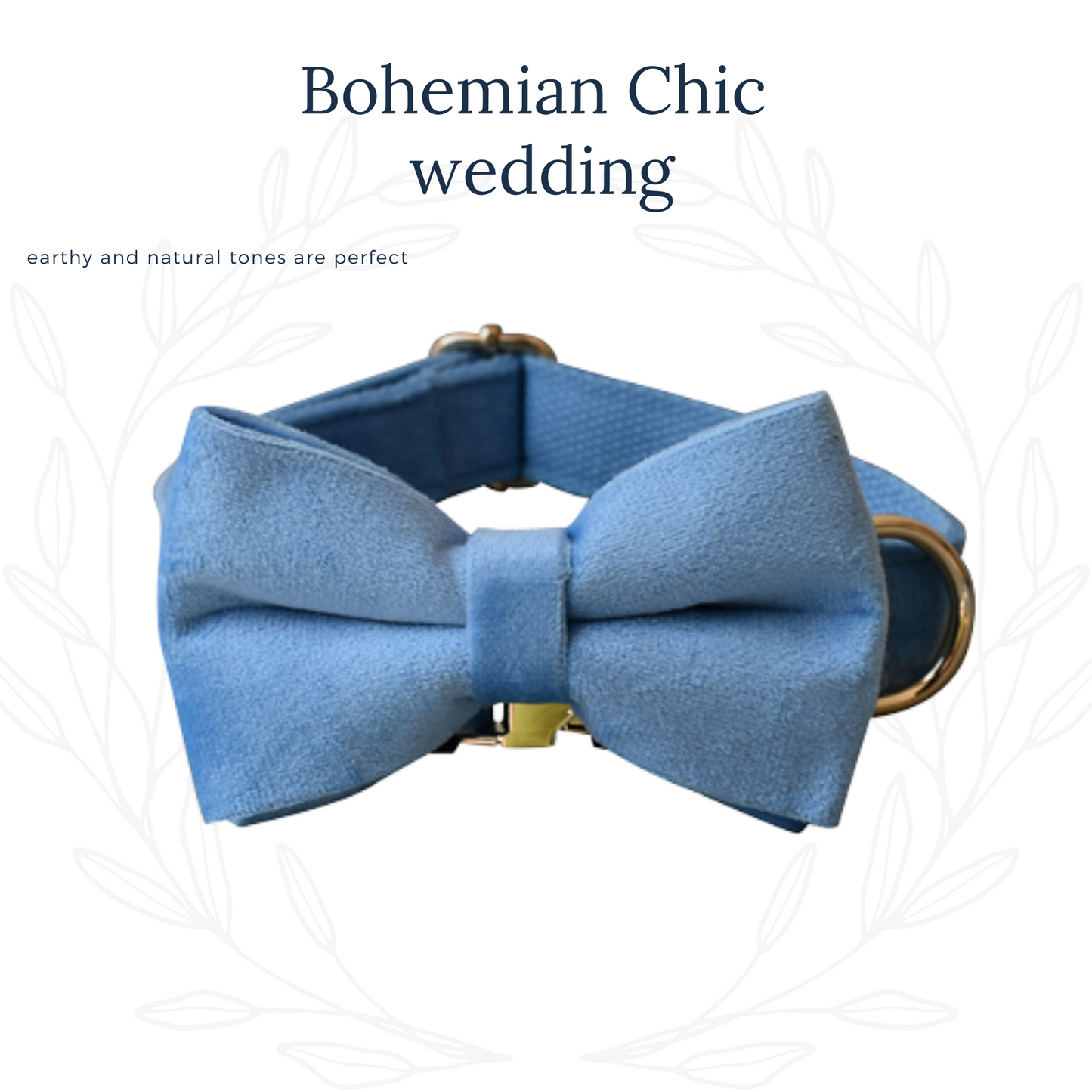 Dusty Blue Dog Wedding Collar