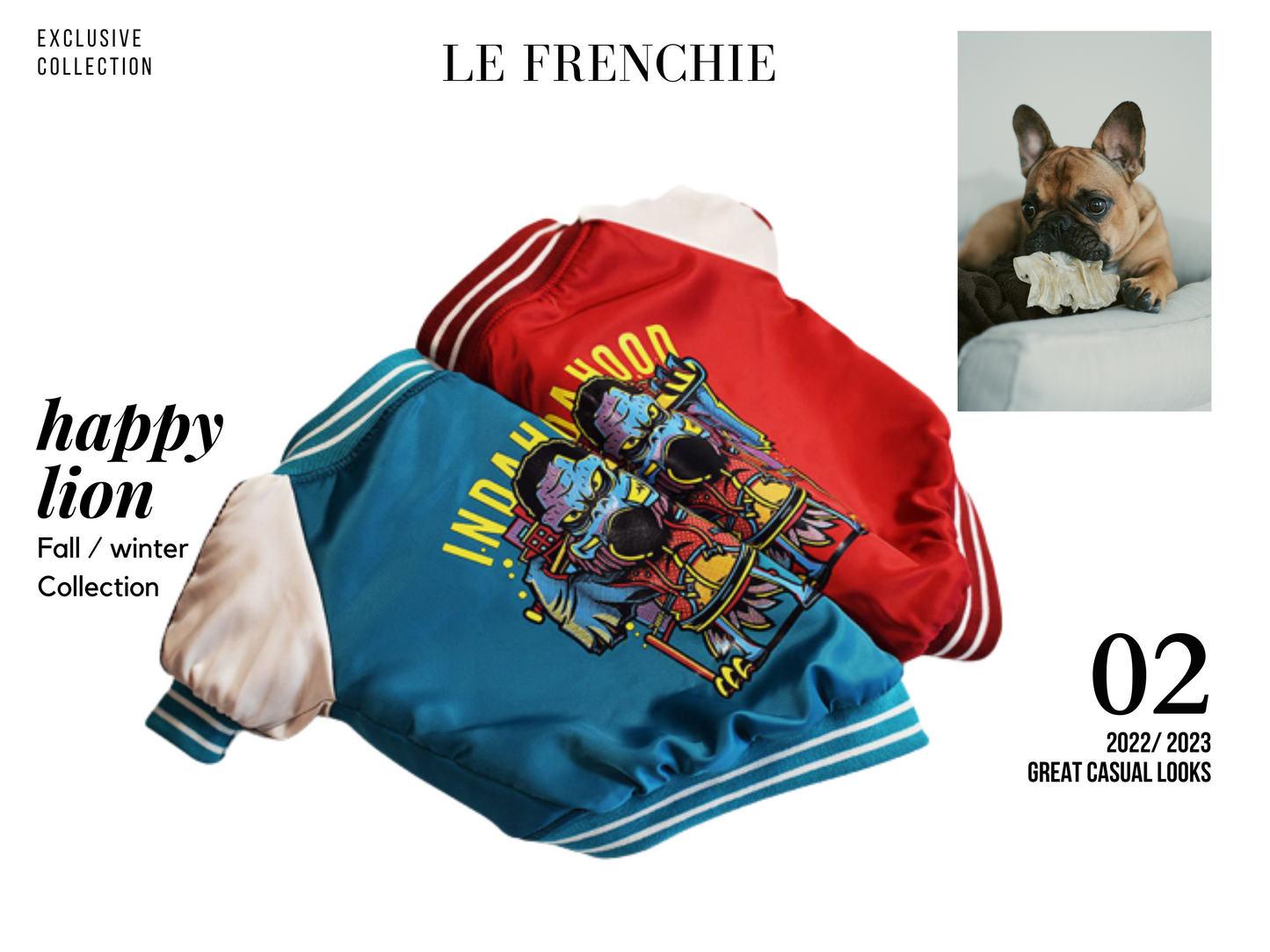French Bulldog Varsity Bomber Jacket