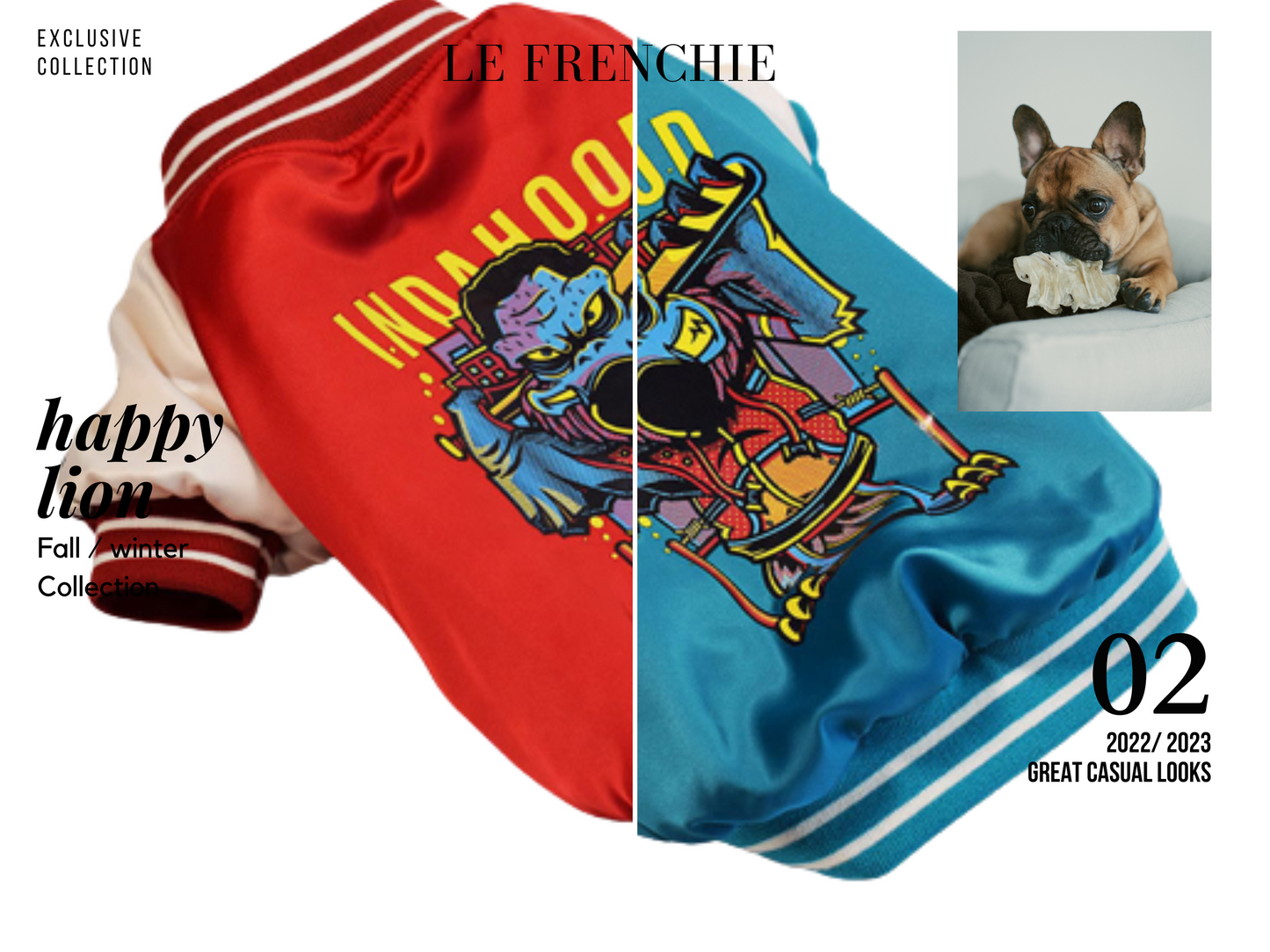 French Bulldog Varsity Bomber Jacket