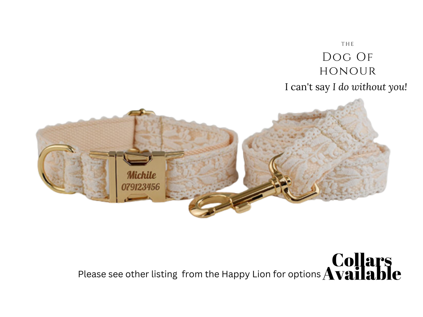 White Lace Dog Wedding Harness and Lead Set , Romantic Wedding Theme