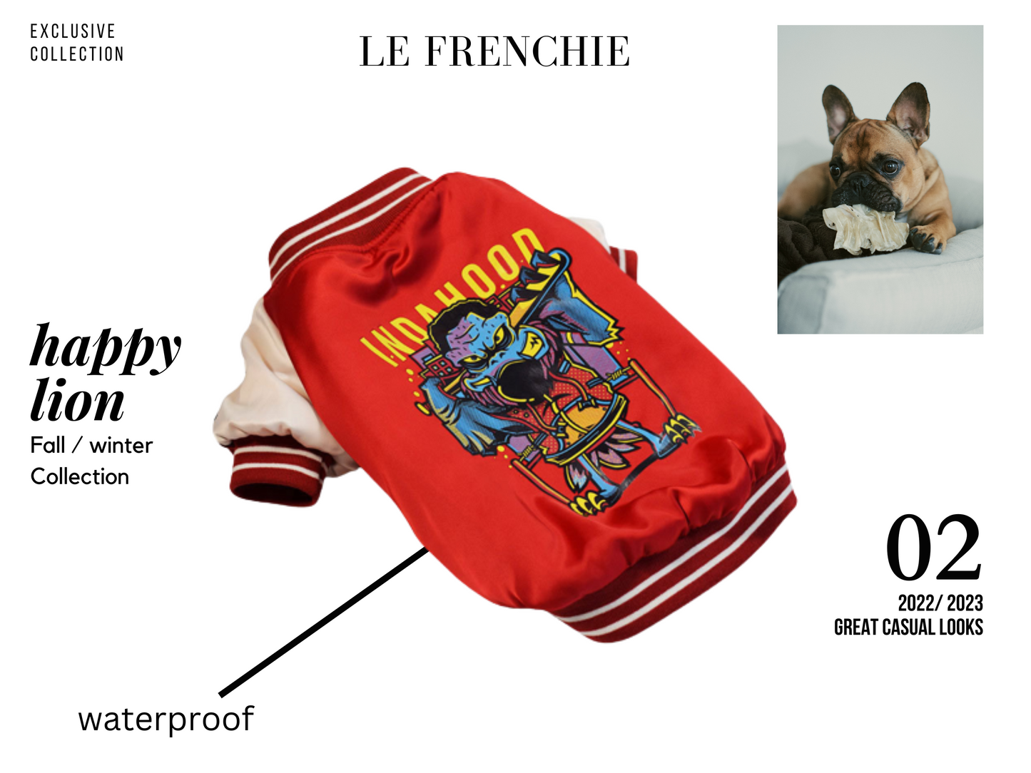 French Bulldog Varsity Bomber Jacket