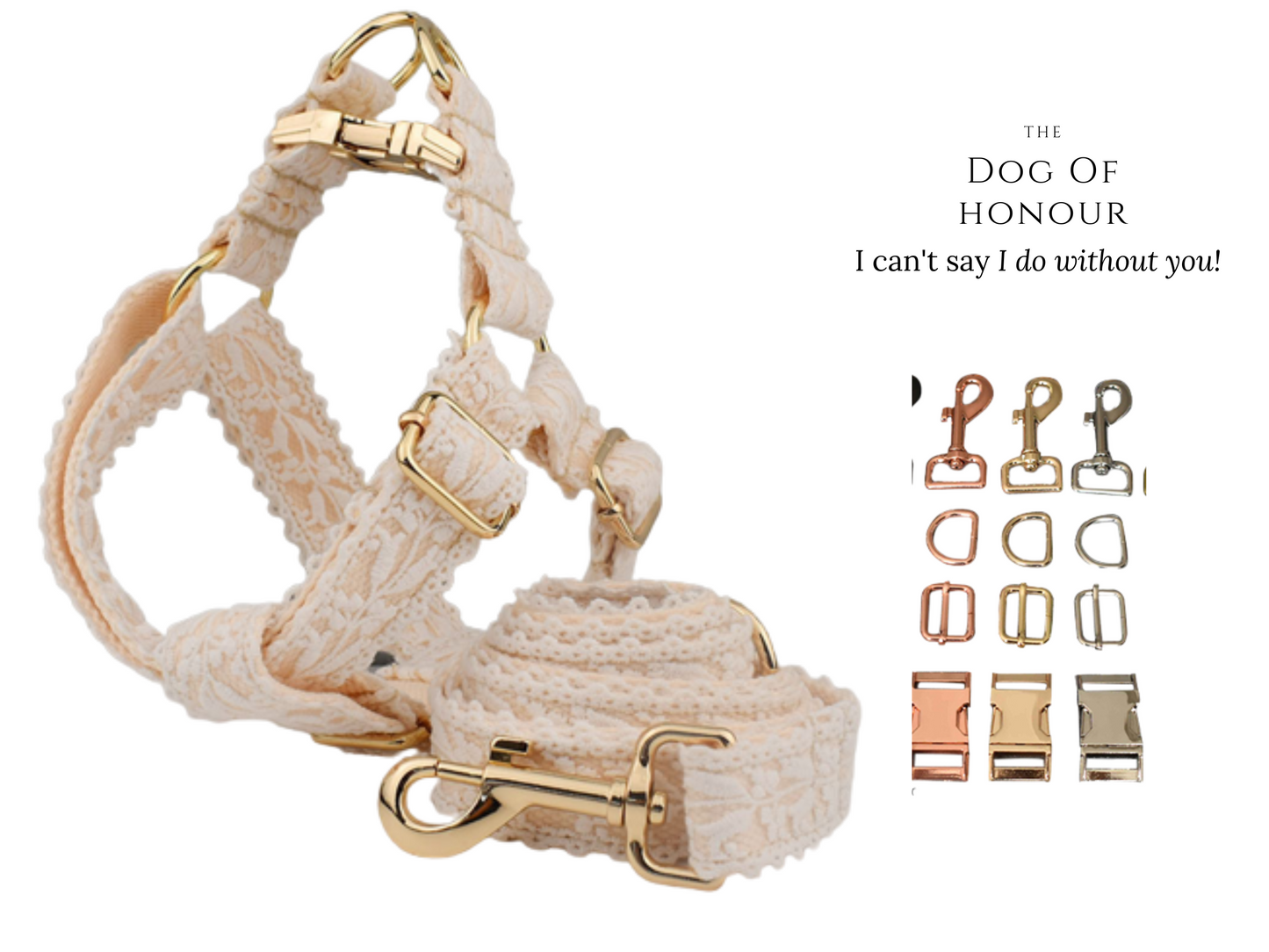 White Lace Dog Wedding Harness and Lead Set , Romantic Wedding Theme