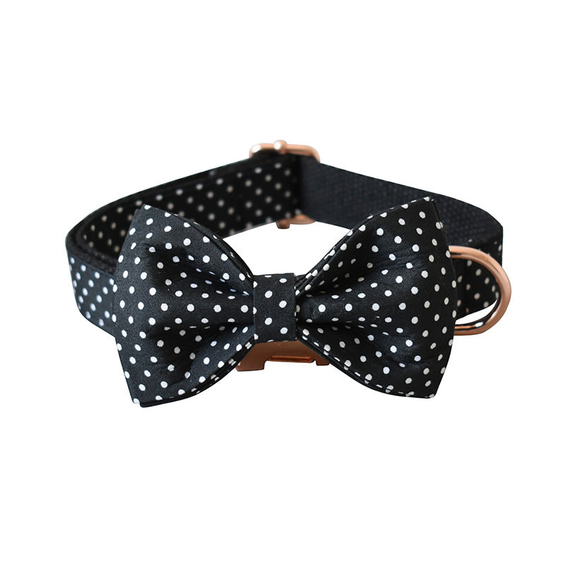 Black Polka Dot Collar Dog Leash Pet Neck Collar