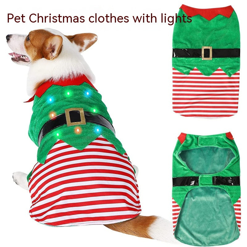 Christmas Dog Clothes Green Elf Pet Clothes