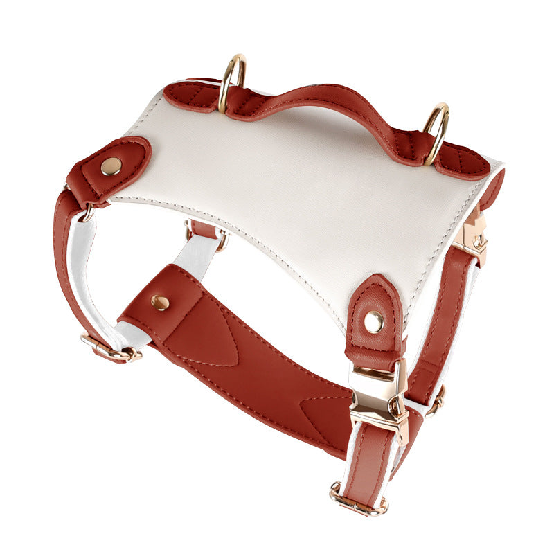 Leather Pet Vest Type Lead Rope Chest Strap