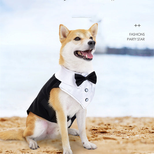 Wedding Attire : Dog Tuxedo with Bow Tie