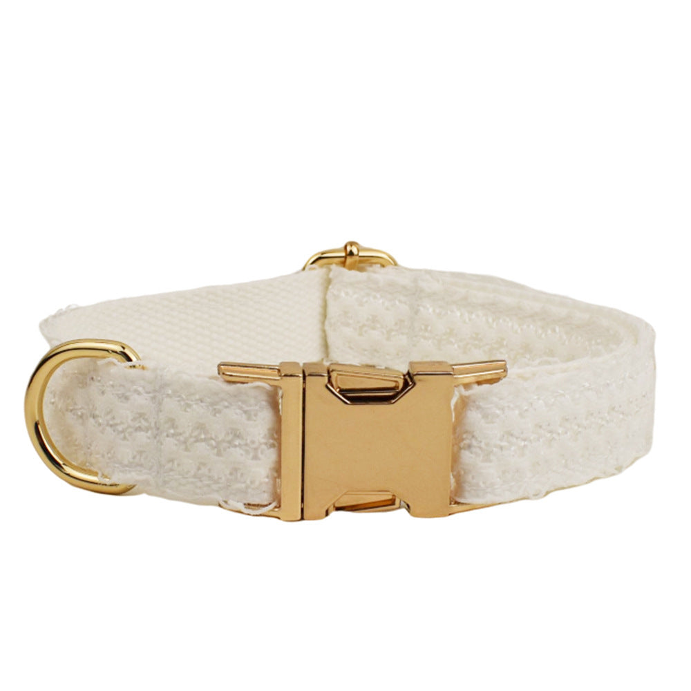 white dog collar wedding