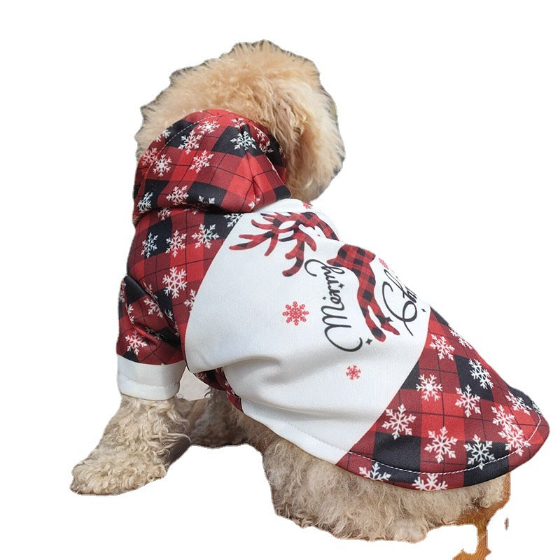 Elk Print Christmas Dog Hoddie