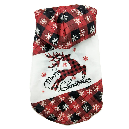 Elk Print Christmas Dog Hoddie