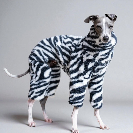 Zebra Print Fleece Onesie for Italian Greyhounds & Whippets