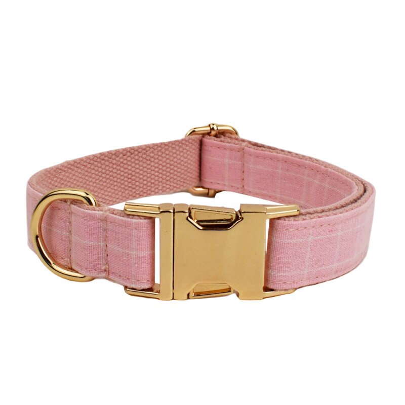 Pink Plaid Dog Collar UK