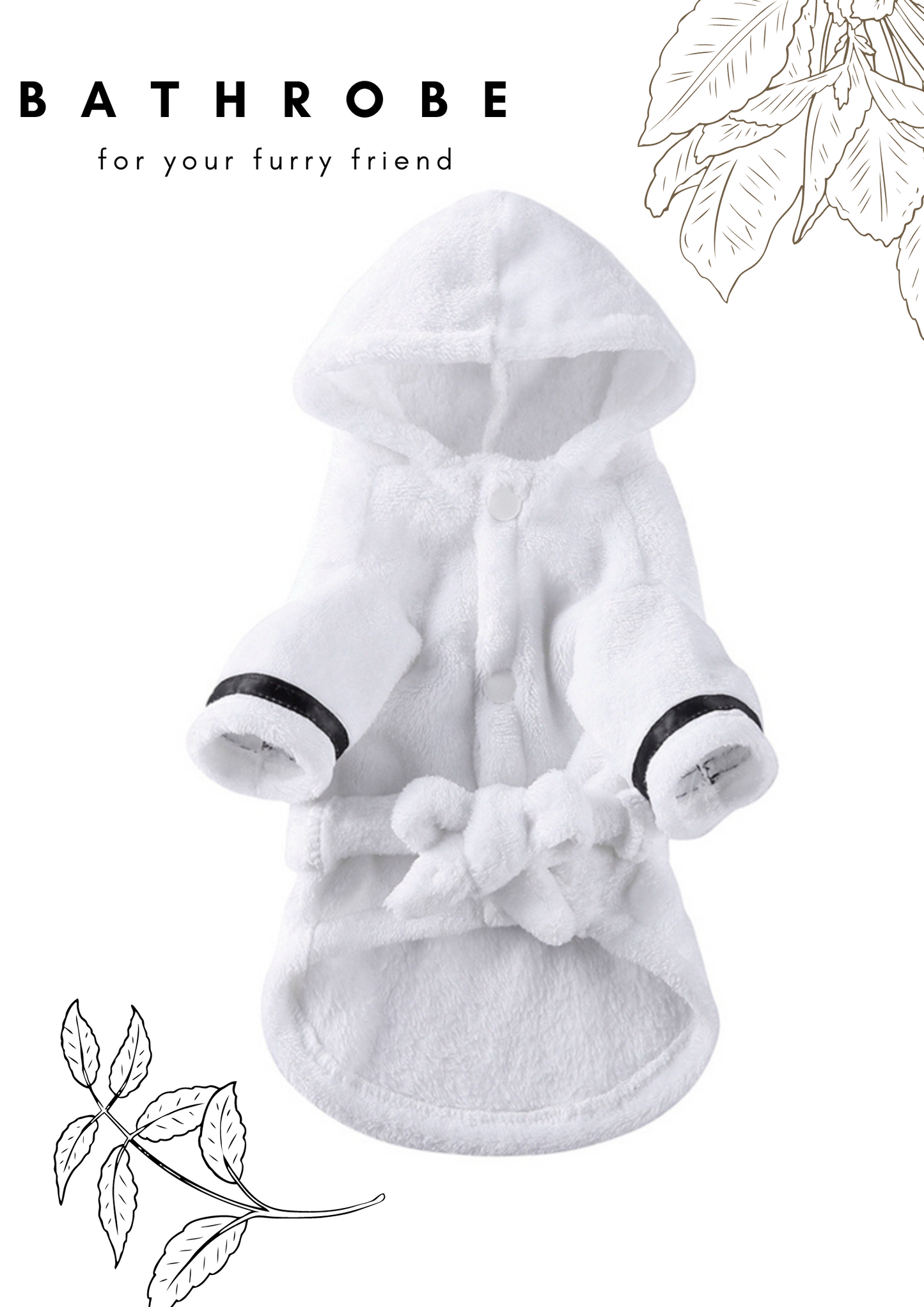 White Dog Bathrobe