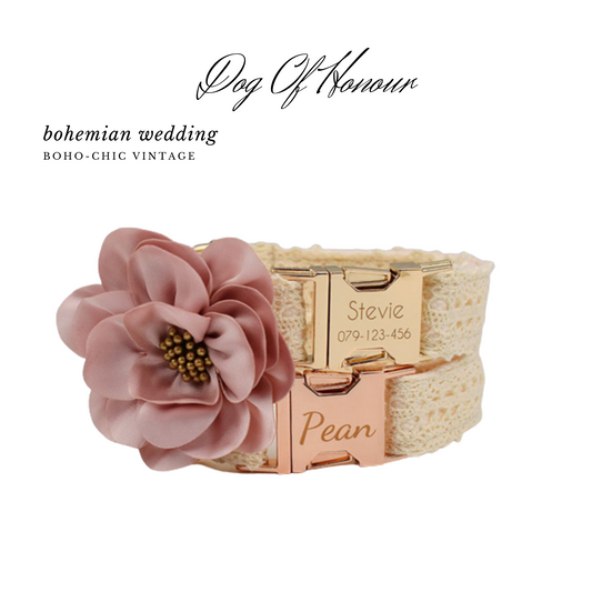 Dog Wedding Collar with Flower