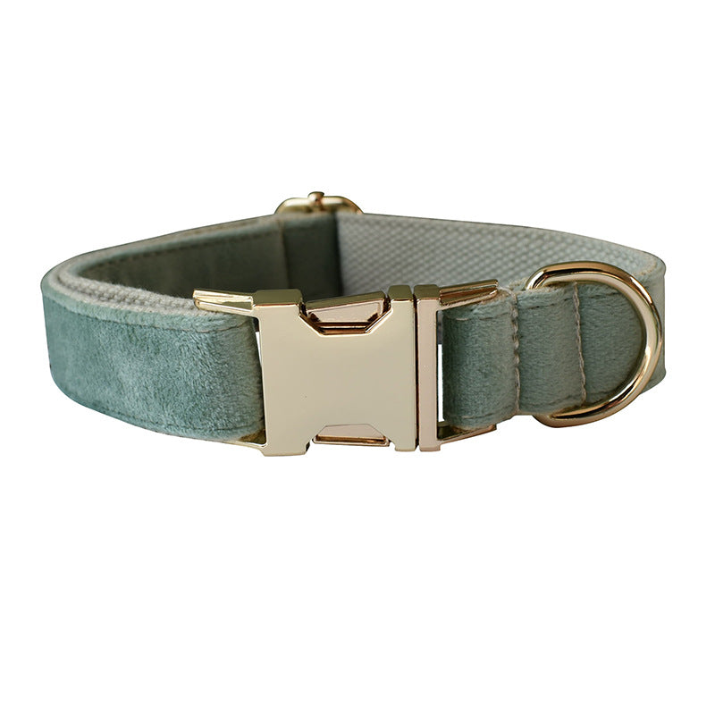 Sage Green Dog Collar and leash set with Bow