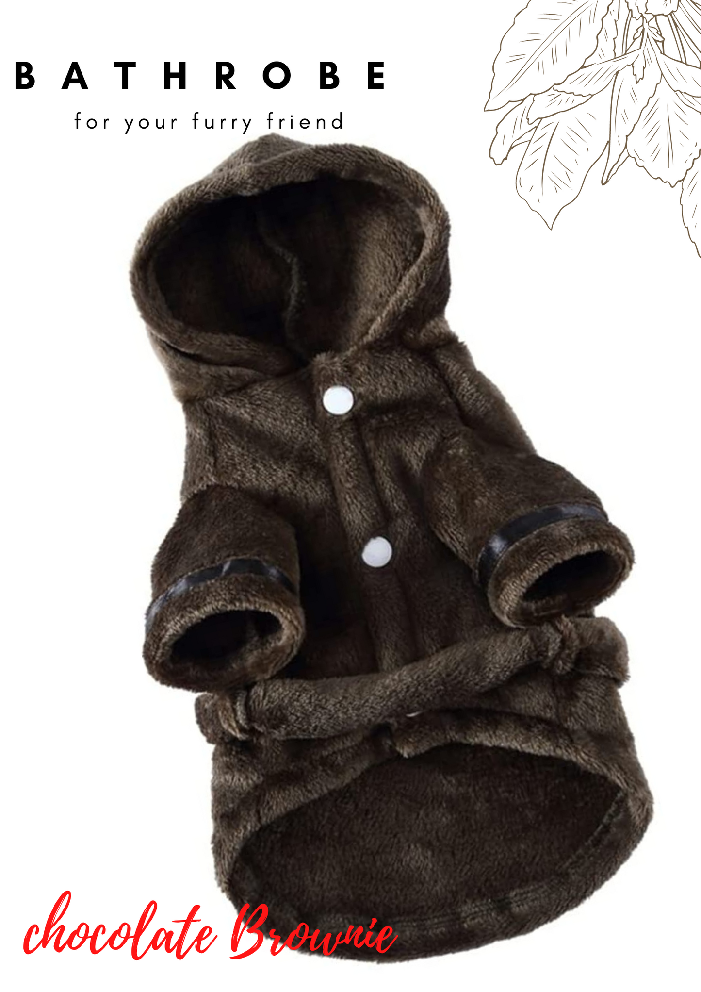 Hotel Styled Hooded Dog Bathrobe