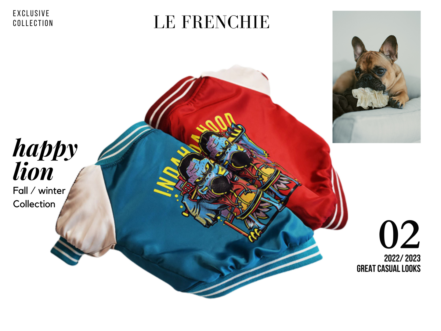 French Bulldog  Varsity Bomber Jacket