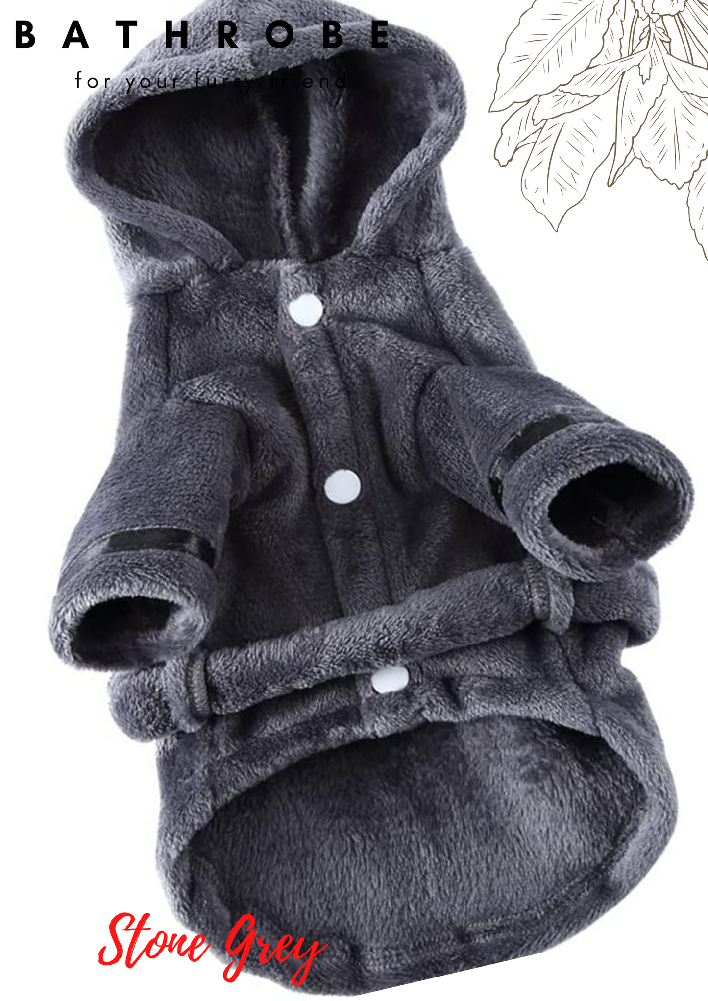 Hotel Styled Hooded Dog Bathrobe