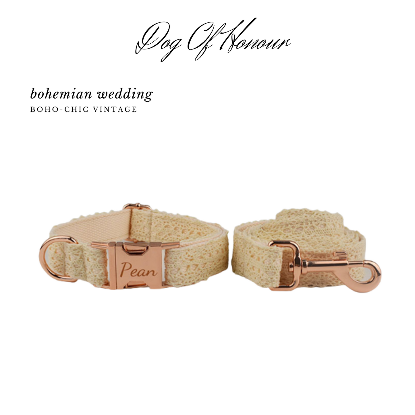 Dog Wedding Collar Harness & Leash Set : BOHEMIAN WEDDING